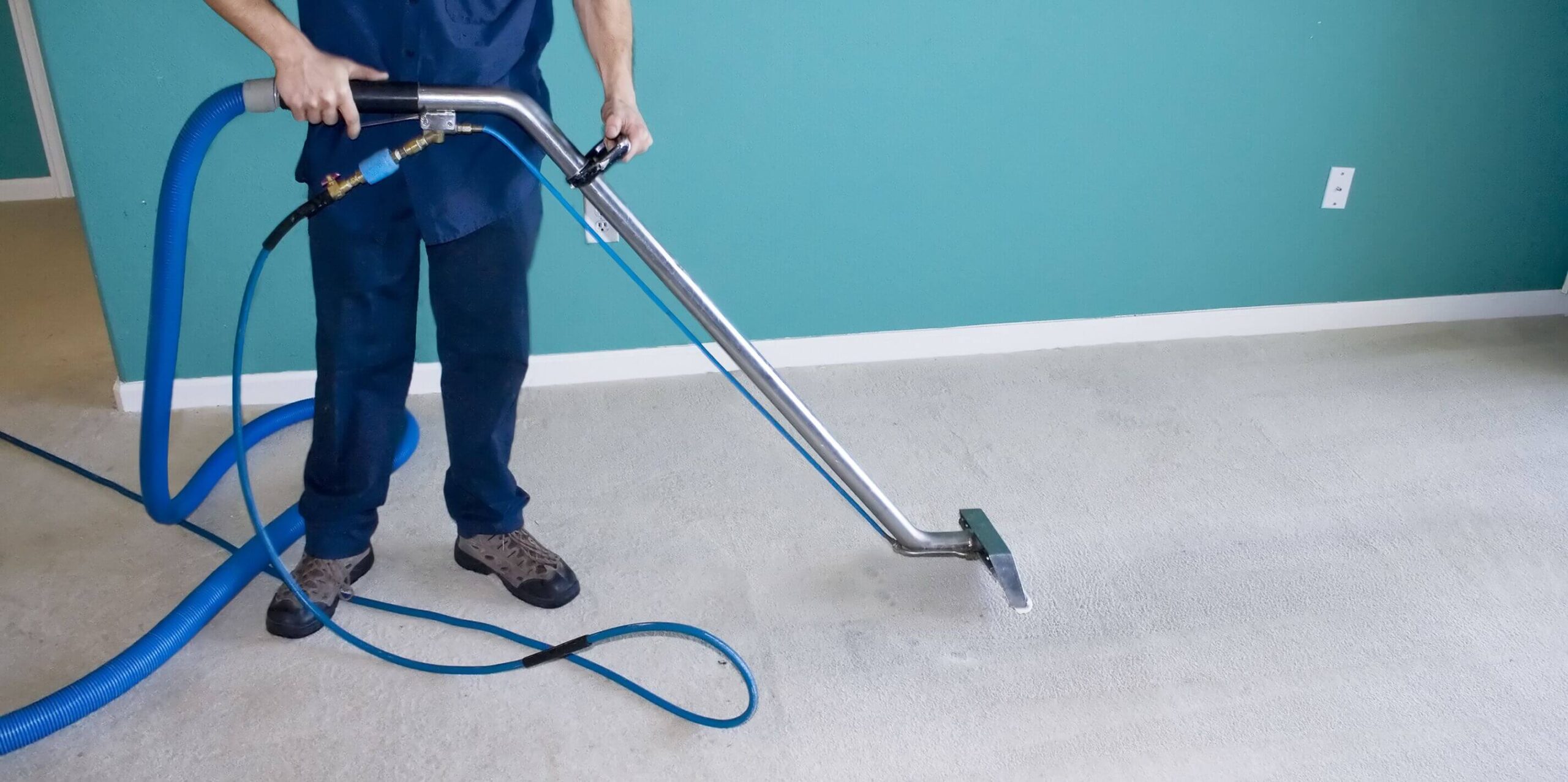 Carpet cleaning stain removal for a spilled coffee stain on a light colored carpet